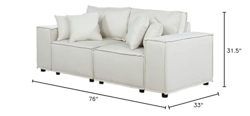 Lilola Home Elson Loveseat in Beige Linen